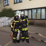 Feuerwehr, Werkfeuerwehr und Technisches Hilfswerk haben gemeinsam geübt