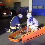 Feuerwehr, Werkfeuerwehr und Technisches Hilfswerk haben gemeinsam geübt