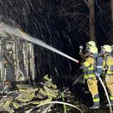 Holzschuppen abgelöscht