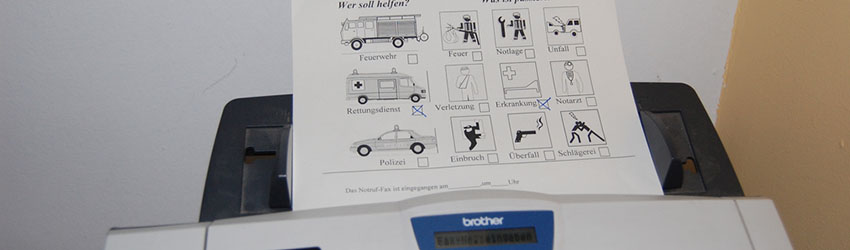 Notruf Fax für Hör- und Sprachbehinderte